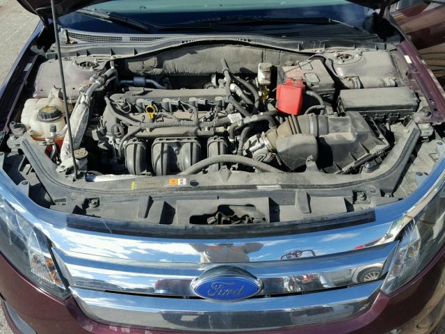 3FAHP0GAXCR270974 - 2012 FORD FUSION S BURGUNDY photo 7