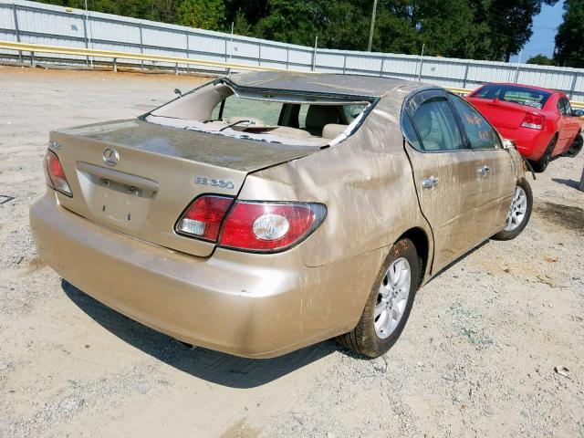 JTHBA30G240014829 - 2004 LEXUS ES 330 GOLD photo 4