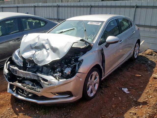 3G1BF6SM0HS549558 - 2017 CHEVROLET CRUZE PREM SILVER photo 2