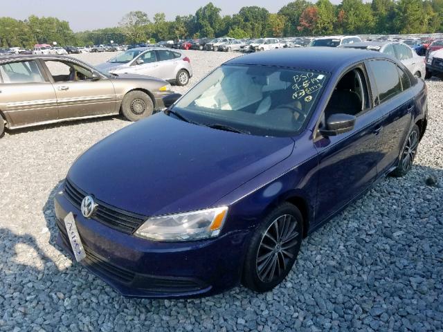 3VW2K7AJ9BM071777 - 2011 VOLKSWAGEN JETTA BASE BLUE photo 2