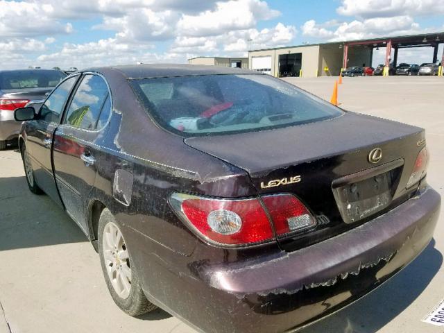 JTHBF30G925002078 - 2002 LEXUS ES 300 MAROON photo 3