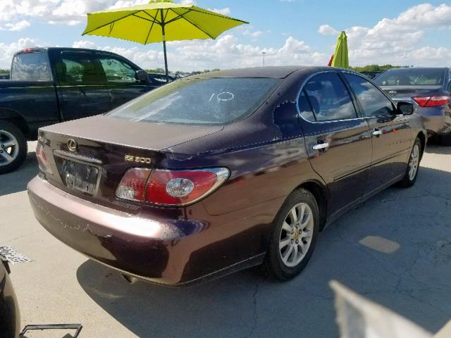 JTHBF30G925002078 - 2002 LEXUS ES 300 MAROON photo 4