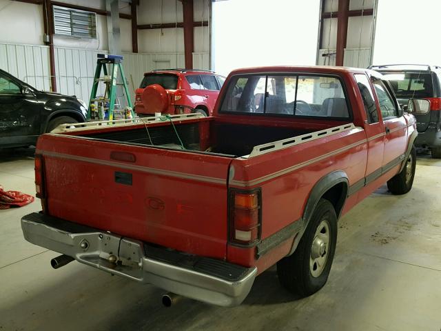 1B7GL23Y7RS600549 - 1994 DODGE DAKOTA RED photo 4