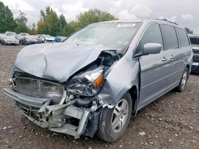 5FNRL38617B053763 - 2007 HONDA ODYSSEY EX GRAY photo 2