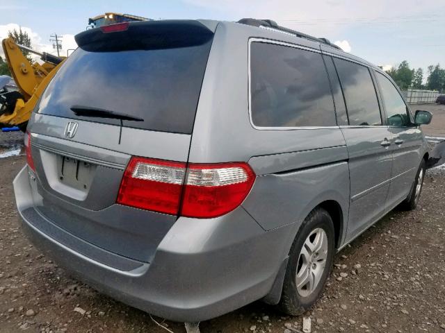 5FNRL38617B053763 - 2007 HONDA ODYSSEY EX GRAY photo 4