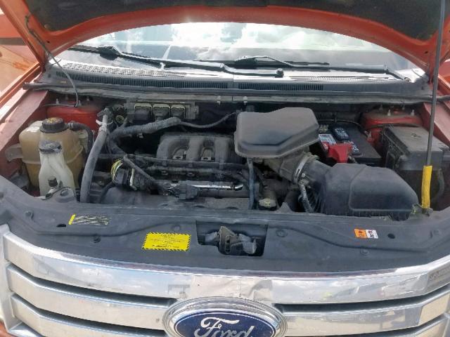 2FMDK38C87BB24579 - 2007 FORD EDGE SEL ORANGE photo 7