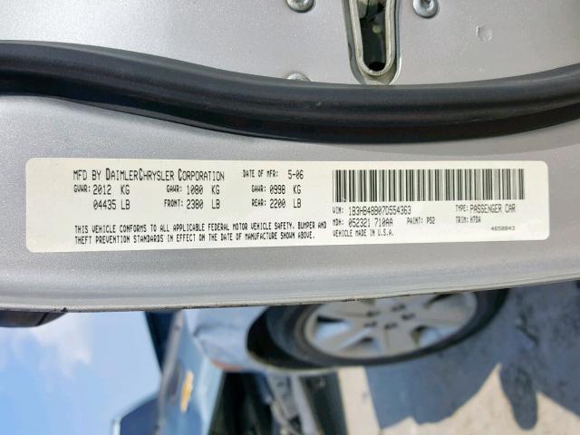 1B3HB48B07D554363 - 2007 DODGE CALIBER SX SILVER photo 10