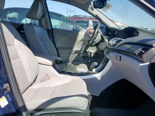 1HGCR3F80FA006659 - 2015 HONDA ACCORD EXL BLUE photo 5