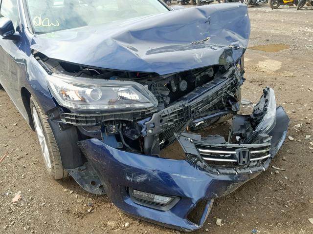 1HGCR3F80FA006659 - 2015 HONDA ACCORD EXL BLUE photo 9