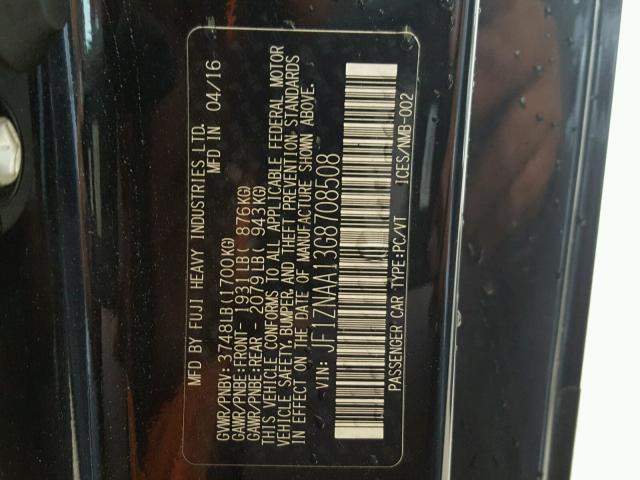 JF1ZNAA13G8708508 - 2016 TOYOTA SCION FR-S BLACK photo 10