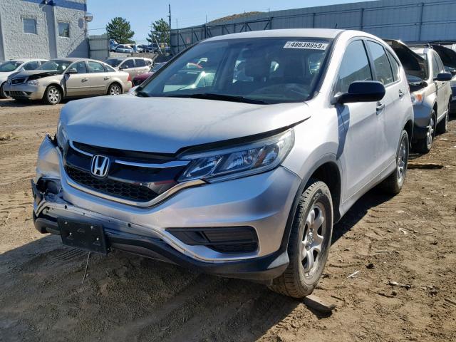 5J6RM4H35FL046118 - 2015 HONDA CR-V LX SILVER photo 2