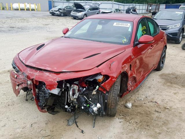 ZARFAEAV8H7535312 - 2017 ALFA ROMEO GIULIA QUA RED photo 2