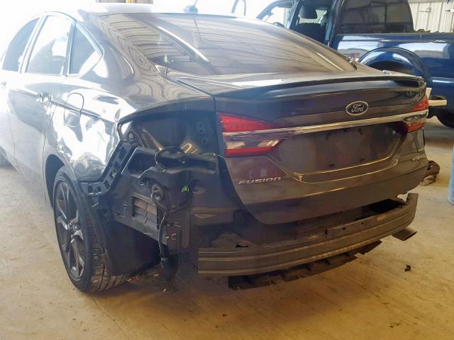 3FA6P0LU0JR231475 - 2018 FORD FUSION SE GRAY photo 9