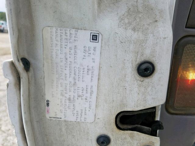 1G2WH54T6NF210227 - 1992 PONTIAC GRAND PRIX WHITE photo 10