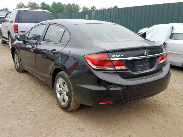 2HGFB2F54EH529166 - 2014 HONDA CIVIC LX BLACK photo 3