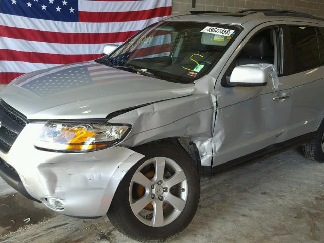 5NMSH13E59H325576 - 2009 HYUNDAI SANTA FE S SILVER photo 9