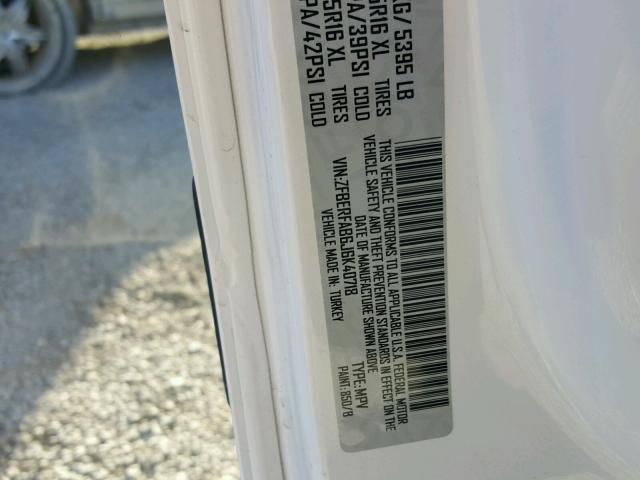 ZFBERFAB6J6K40718 - 2018 RAM PROMASTER 白色 照片 10