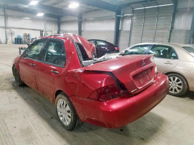 JA3AJ26E96U056647 - 2006 MITSUBISHI LANCER ES RED photo 3