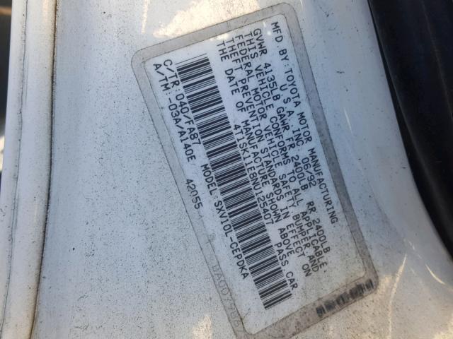 4T1SK11E8NU125407 - 1992 TOYOTA CAMRY DLX თეთრი ფოტო 10