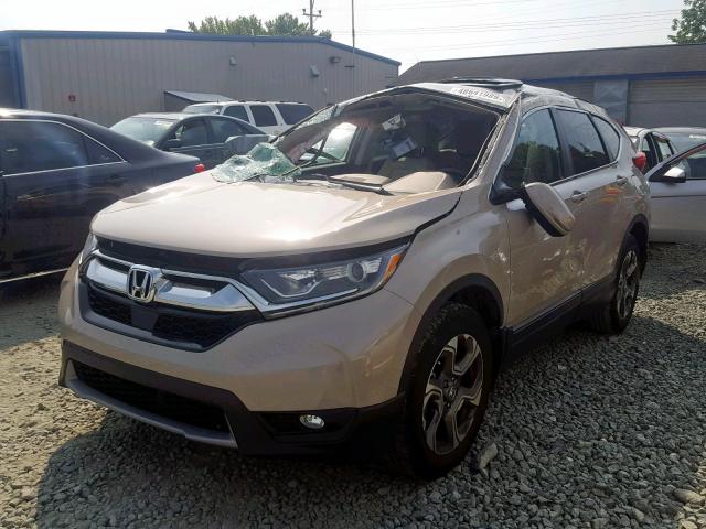 5J6RW2H8XJL016907 - 2018 HONDA CR-V EXL GOLD photo 2