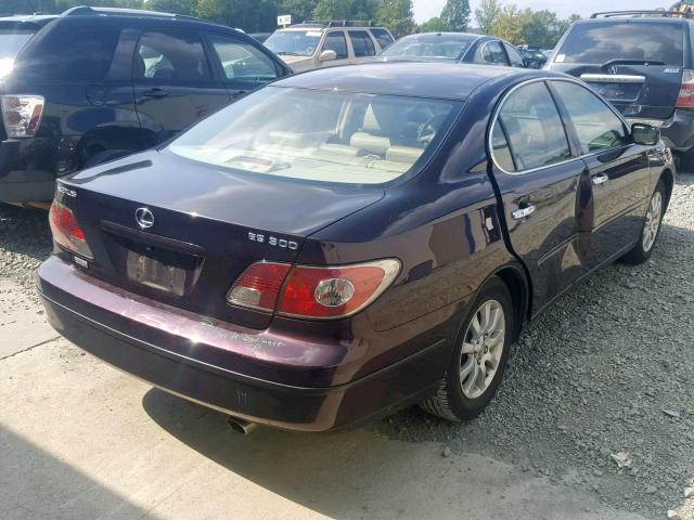 JTHBF30G530137086 - 2003 LEXUS ES 300 BURGUNDY photo 4