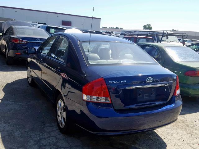 KNAFE122285583697 - 2008 KIA SPECTRA EX BLUE photo 3