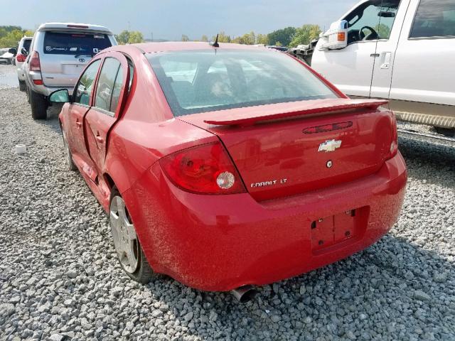 1G1AT58H597106184 - 2009 CHEVROLET COBALT LT RED photo 3