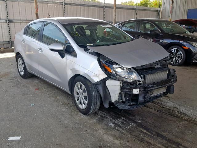 KNADN4A30E6344559 - 2014 KIA RIO EX SILVER photo 1