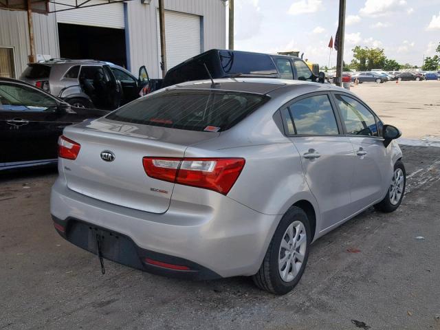 KNADN4A30E6344559 - 2014 KIA RIO EX SILVER photo 4