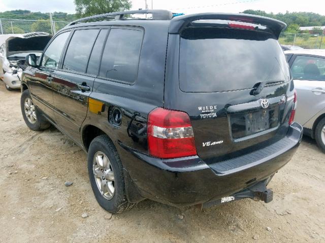 JTEEP21A640034529 - 2004 TOYOTA HIGHLANDER BLACK photo 3