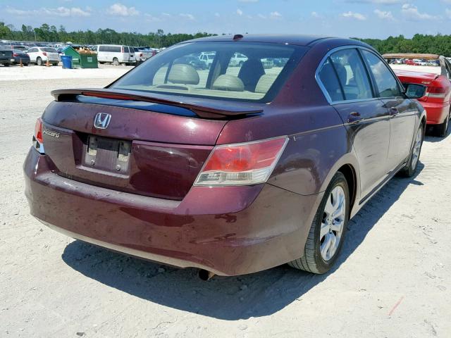 1HGCP26809A111013 - 2009 HONDA ACCORD EXL MAROON photo 4