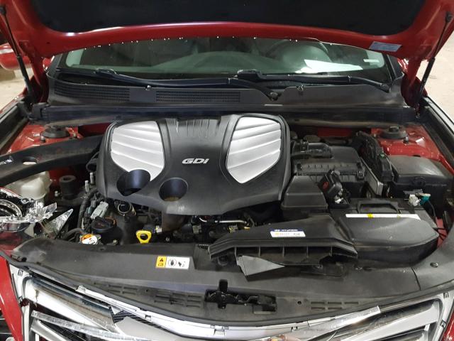 KMHFH4JG6DA243443 - 2013 HYUNDAI AZERA GLS RED photo 7