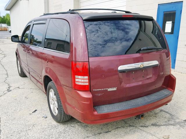 2A8HR54P88R744212 - 2008 CHRYSLER TOWN & COU BURGUNDY photo 3