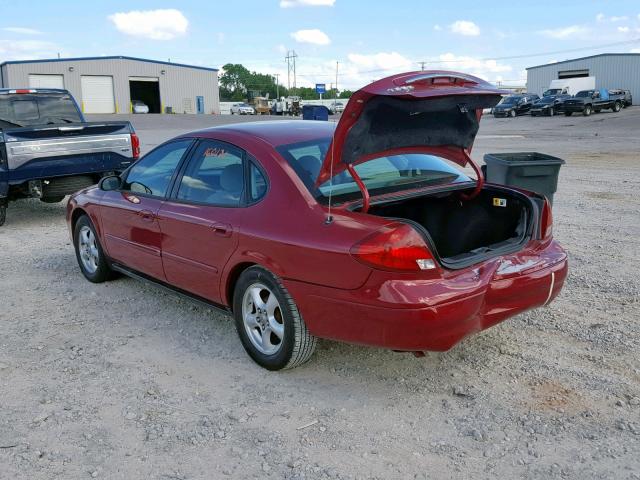 1FAFP55U72A267329 - 2002 FORD TAURUS SES RED photo 3