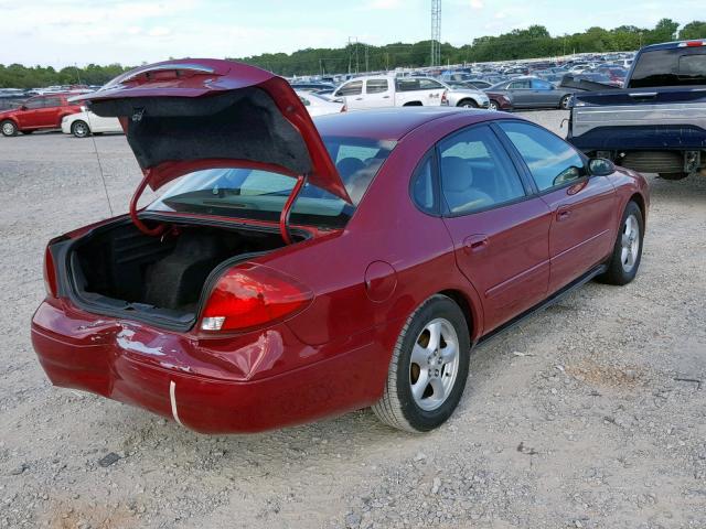 1FAFP55U72A267329 - 2002 FORD TAURUS SES RED photo 4