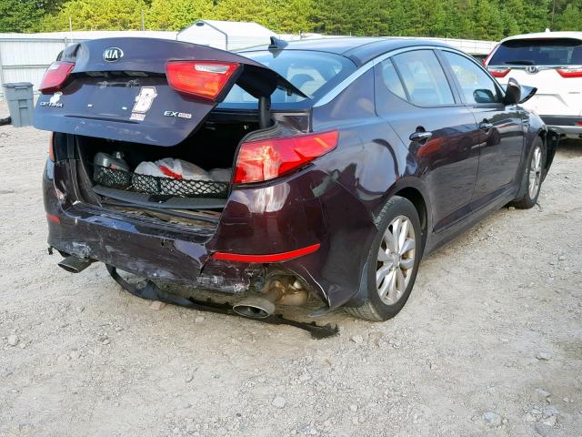 5XXGN4A71EG314376 - 2014 KIA OPTIMA EX MAROON photo 4