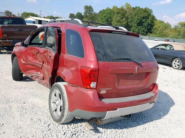 2CKDL63F566199762 - 2006 PONTIAC TORRENT RED photo 3