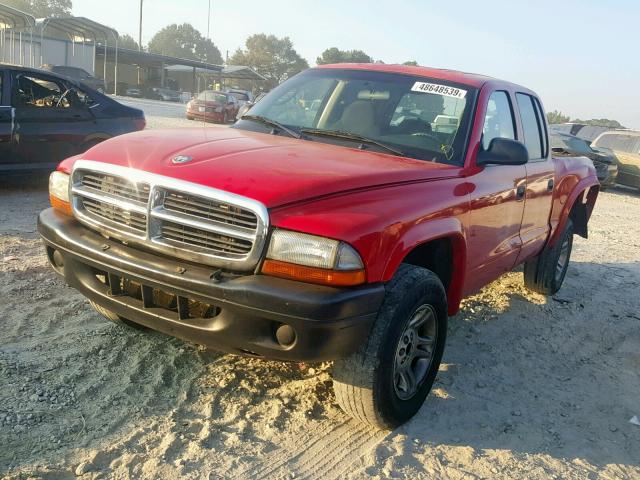 1D7HG38K64S559963 - 2004 DODGE DAKOTA QUA RED photo 2