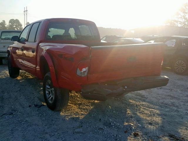 1D7HG38K64S559963 - 2004 DODGE DAKOTA QUA RED photo 3