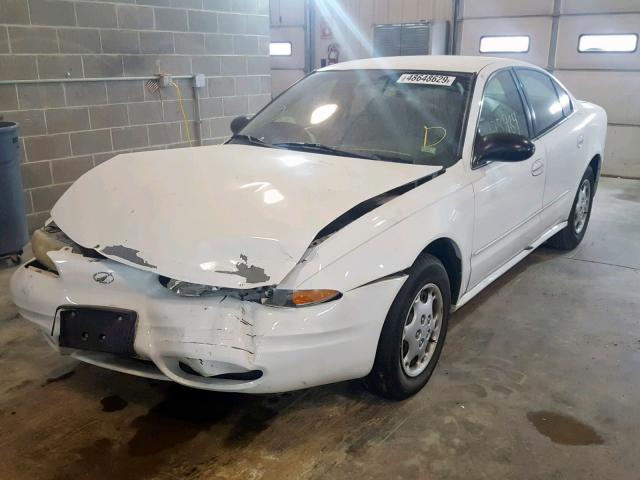 1G3NK52F02C250970 - 2002 OLDSMOBILE ALERO GX WHITE photo 2