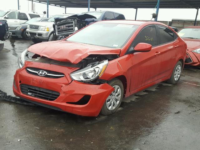 KMHCT4AE3GU164265 - 2016 HYUNDAI ACCENT SE RED photo 2