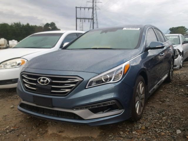 5NPE34AF6HH586001 - 2017 HYUNDAI SONATA SPO BLUE photo 2