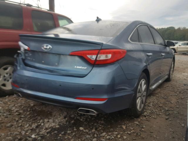 5NPE34AF6HH586001 - 2017 HYUNDAI SONATA SPO BLUE photo 4