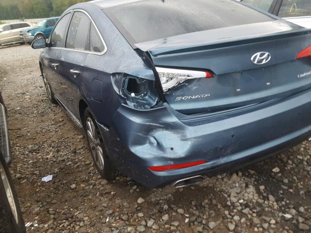 5NPE34AF6HH586001 - 2017 HYUNDAI SONATA SPO BLUE photo 9