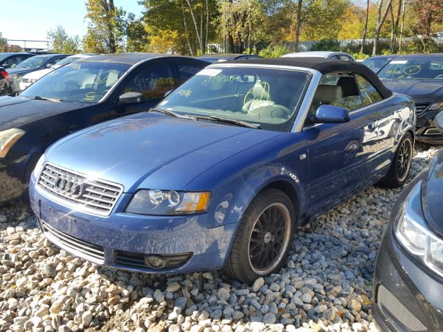 WAUAC48H54K014724 - 2004 AUDI A4 1.8 CAB BLUE photo 2