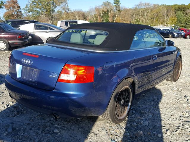 WAUAC48H54K014724 - 2004 AUDI A4 1.8 CAB BLUE photo 9