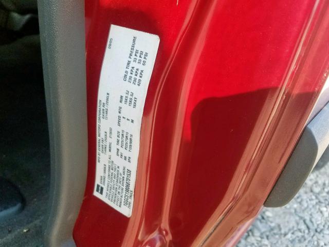 1GGCS198068701538 - 2006 ISUZU I-280 RED photo 10