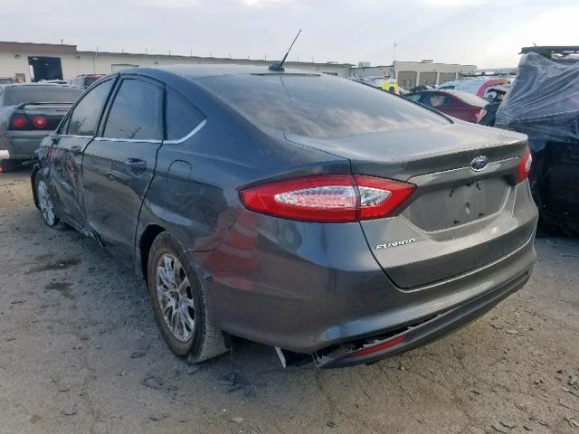 3FA6P0G71FR291275 - 2015 FORD FUSION S GRAY photo 3