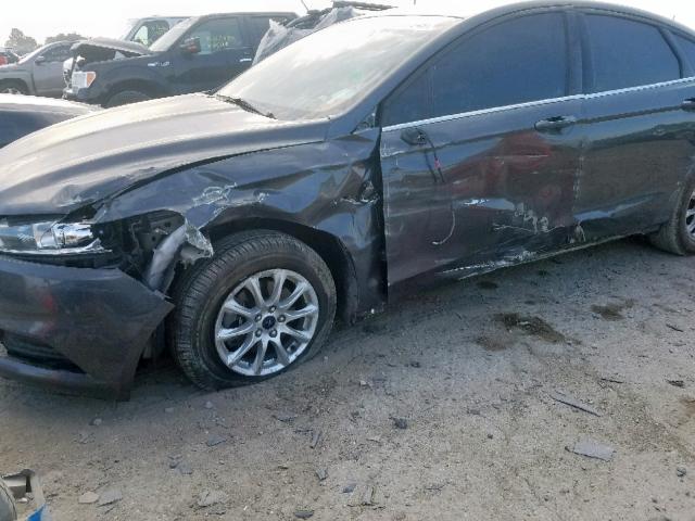 3FA6P0G71FR291275 - 2015 FORD FUSION S GRAY photo 9