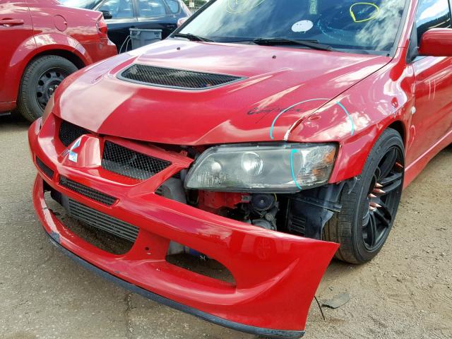 JA3AH86DX5U011947 - 2005 MITSUBISHI LANCER EVO RED photo 9